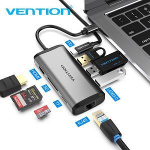 USB C HUB HDMI USB-C HUB To USB 3.0 3.5mm Audio RJ45  Ethernet Adapter for Macbook Pro  USB C HUB