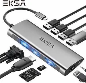 ET9 USB HUB 11 IN 1 Type C HUB to USB 3.0 2.0 RJ45 VGA HDMI 3.5mm  Card Slot Adapter Dock USB Splitter for MacBook Pro
