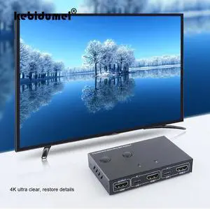 4K 2 Port HDMI KVM Switch Splitter Box USB Switch KVM Switcher For Sharing Printer Keyboard Mouse KVM Switch HDMI