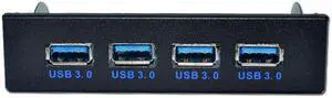 USB 3.0 Front Panel 3.5 inch 20Pin to USB3.0 4-Port HUB For PC Floppy Bay Aluminum