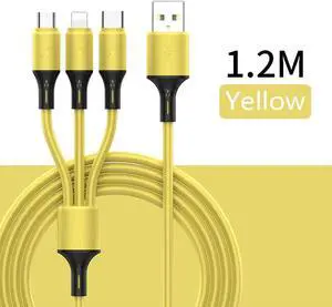 SiliconeThree-in-One  Cable Fast Charging Cable For  Android Type-c  Cable Triple For Apple  Line