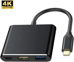 3.1 Type C To Grey -C 4K HDMI  3.0 Hub Adapter Cable For #T3