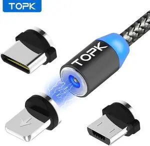LED Magnetic USB Cable , Magnet Plug & USB Type C Cable & Micro USB Cable & USB Cable for iPhone X 8 7 6 Plus