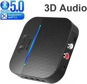 50M/164ft Long Rang Bluetooth 5.0 RCA Receiver 3D Surround & AptX LL 3.5mm AUX Jack Audio Wireless Adapter Music Car Transmitter