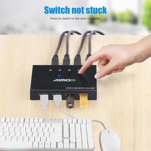 2.0 KVM Switch Switcher 4 in 4 out Mouse Keyboard Adapter Splitter Box Plug and Play For  Android PC Montoring Switcher