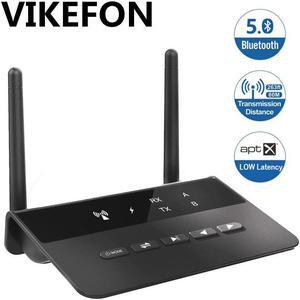 Upgraded 80M Bluetooth 5.0 RCA Transmitter Receiver Bypass 3In1 Aptx LL AAC Music Audio Wireless Adapter 3.5mm AUX For TV PC Car