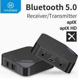 Bluetooth 5.0 Receiver Transmitter 2 in 1 Wireless aptX HD Audio 3.5mm AUX/SPDIF/Type-C Adapter for TV/Headphone/Car/PC