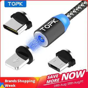 AM17 1M LED Magnetic USB Cable for iPhone Xs Max 8 7 6 & USB Type C Cable & Micro USB Cable for   LG USB C