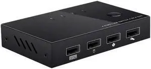 4USB Switch KVM Switch Box 2.0 Switcher Keyboard Mouse Printer Monitor for Keyboard Mouse With 4 USB Cables