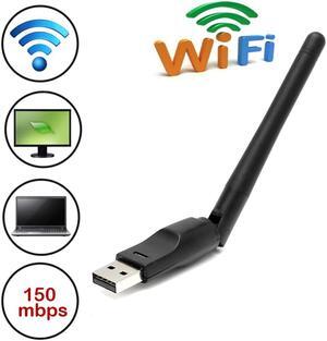 Wireless LAN Adapter With Antenna 150Mbps Portable WiFi Dongle Adapter Antennae for MAG250-254 TV Box Black