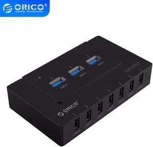 ABS H9910-U3 5Gbps High Speed USB 2.0 3.0 Splitter Adapter 10 Ports USB HUB with Power Adapter for PC Laptop Notebook