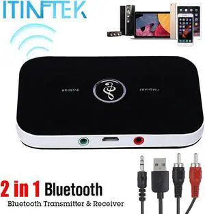 B6 Wireless Bluetooth 5.0 Receiver Stereo Transmitter 3.5mm Audio Jack Adapter for PC RCA Home TV AUX Music Speaker Sender