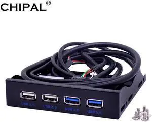 4 Ports USB 2.0 USB 3.0 Front Panel Hub USB3.0 Splitter Internal Combo Bracket Adapter for PC Desktop 3.5 Inch Floppy Bay