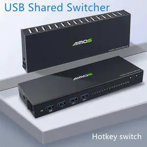 USB 2.0 Switch KVM Switcher Splitter Box For 16 PC Sharing Printer Keyboard Mouse KVM 4K USB HDMI Switch Box Video Display
