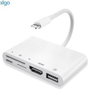 To 1080P HDMI Cable USB  TF Card Reader Digital AV TV OTG Adapter Hub For iPhone X XR XS 11Pro Max SE iPad Mini Pro