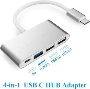 USB-C Hub with Type C, USB 3.0, USB 2.0 for 2020-2016 MacBook Pro 13/15/16, Mac Multiport Charging & Connecting Adapter