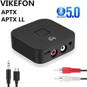 5.0 RCA Audio Receiver APTX LL 3.5mm 3.5 AUX Jack Music Wireless Adapter With Mic NFC For Car TV Speakers Auto ON/OFF