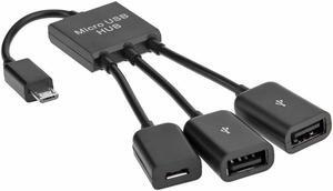 Mini 3 in 1 Micro USB Power Charging Host OTG Hub Cable Adapter for  NOTE 2 i9100 i9300 XOOM A500 New Hot