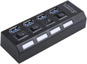 3.0 Hub 4 Ports Super Speed 5Gbps 4-port  3.0 Windows Mac OS Linux PC Laptop - Black