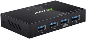 2.0 Printer KVM Share Switcher Splitter Box for 4 PC Sharing Printer Keyboard Mouse KVM 4K  HDMI Switch