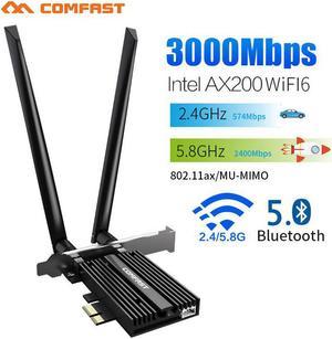 band 3000Mbps Wifi 6 AX200 PRO PCI-E 1X Wireless Adapter 2.4/5Ghz 802.11AC/AX Bluetooth 5.0  AX200NGW Network Card