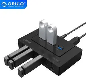 10 Port USB2.0/USB3.0 HUB 5 Gbps SuperSpeed Transmission For Windows Mac OS and Linux