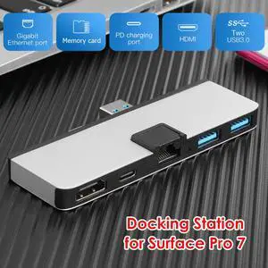 HUB RJ45 Adapter Converter Aluminum Alloy HDMI 2 USB 3.0 Type-C Type-C USB Kit Household Computer Safety Parts