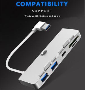 alloy usb 3.0 hub 3 port adapter splitter with /TF Card Reader for iMac 21.5 27 PRO Slim Unibody computer