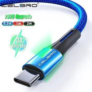 Usb Type C  Cable Cabo Usb Tipo C Quick Charge QC 3.0 Charging Wire 0.5/1/2 Meter for  A51 5G M31 TCL 10 Meizu 17 Pro