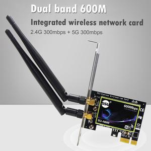 Band 600Mbps PCI-E Wireless Network Card 2.4G/5GHz PCI Express Gigabit Ethernet Adapter for Desktop Computer