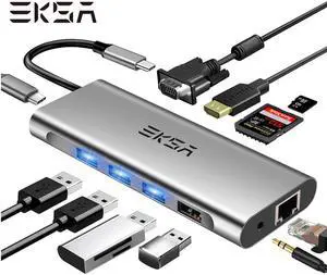 USB C HUB Type C to USB 3.0/2.0 RJ45 VGA HDMI Adapter Dock for MacBook Pro  Mate 30 USB Splitter Port Type C HUB