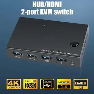 KVM Switch Button Switcher USB Port With Cable Computer Accessory For Monitor Keyboard Mouse DJA88
