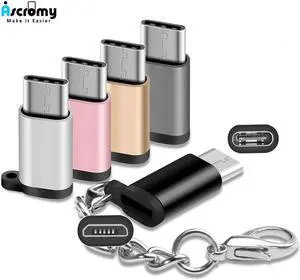 USB-C to Micro USB Converter Cable Connector Keychain For  Redmi Note 7 Pro 8  P20 Lite P30 Mate 20 Type C Adapter