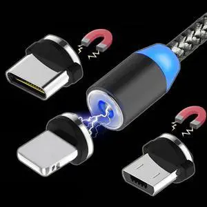 Micro USB Type C Cable For IPhone  Android Mole Phone Fast Charging USB Cable Magnet Charger Wire Cord