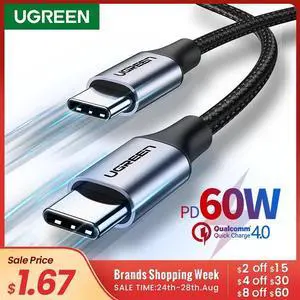 USB C to USB Type C for  S20 PD 60W Cable for MacBook Pro iPad Pro2020 Quick Charge 4.0 USB-C Fast USB Charge Cord