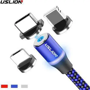 Magnetic Cable LED Micro USB Type C Cable For  S10 S9 S8  For iPhone XS MAX XR 8 7 6 6S USB-C Magnet Charger