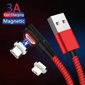 90 Degree Micro Usb Magnetic Cable Type C Fast Charging Usb C Cable 2m for   Redmi Note 7 6 K20 Pro 7S Mole Phone