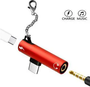 2 in 1 USB Type C To 3.5mm Headphone Earphone Jack Adapter Type-C Aux Audio Cable Charging USB-C Converter For   LG