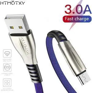 For iPhone Cable 3A Fast Charging For Micro USB TYPE C Mole Phone Cable 1M 2M  Wire For  11 Pro Android  Cables