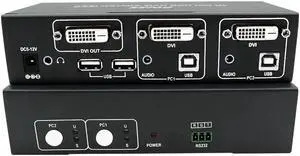 DVI KVM Switch 2 Port 4K USB Switch KVM DVI Switcher Splitter Box For Sharing Printer Keyboard Mouse KVM Switch DVI