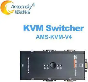 4 port kvm switch USB 2.0 VGA Splitter Printer Mouse Keyboard Pendrive Share Switcher 1920*1440 VGA Switch Box Adapter