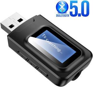 Dongle Bluetooth 5.0 Audio Receiver Transmitter with LCD Display 2IN1 Mini 3.5mm Jack AUX  Wireless Adapter for TV Car PC