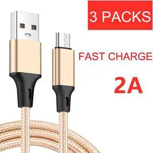 [3 Pack] Android 2A Fast Charge  Cable Woven Suitable for  OPPO Vivo Phone Charger
