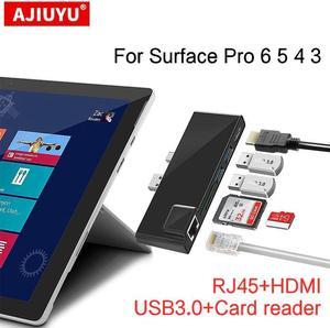 USB 3.0 Hub For Microsoft Surface Pro 3 4 5 6 Card reader /TF micro  Docking to 4K HDMI dock Gigat Ethernet adapter