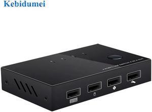 4ports Usb Kvm Switch Switcher Splitter Printer Mouse Keyboard Share 4 Devices Usb2.0 Kvm Switcher Box Adapter