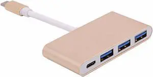 USB Type C HUB Multiport Adapter Converter with 3 USB 3.0 Ports and 1 USB-C Female Power Delivery Port for Charging