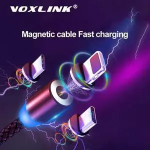 Magnetic USB 3 in 1 Cable for iPhone Xs 8 & USB Type C Cable & Micro USB  Nylon Braided for    USB C