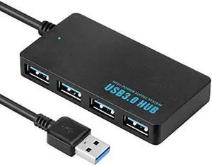 4-Port USB 3.0 Hubs with Indicator Light Energy Saving Adapter Portable Converter Flexible Splitter Computer Peripherals