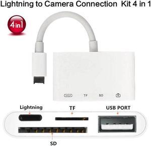 4 In 1 Lightning To USB Camera Adapter /TF Card Reader Kit for IphoneX XS 8/7 Ipad USB 3.0 OTG Cable 8 Pin Charging Port