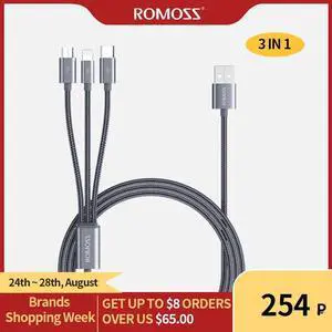 3 in 1 USB Cable for iPhone Micro USB Type C Cable for  P40  S20 S10 Mole Phone Fast Charging Charger Cord
